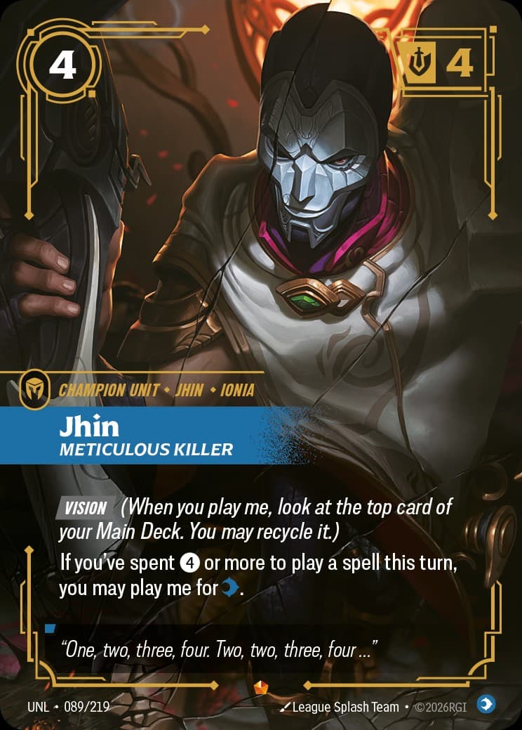 Jhin, Meticulous Killer, UNL 089/219