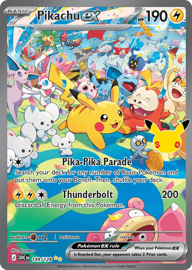 Pikachu ex, 30th Celebration 149/128