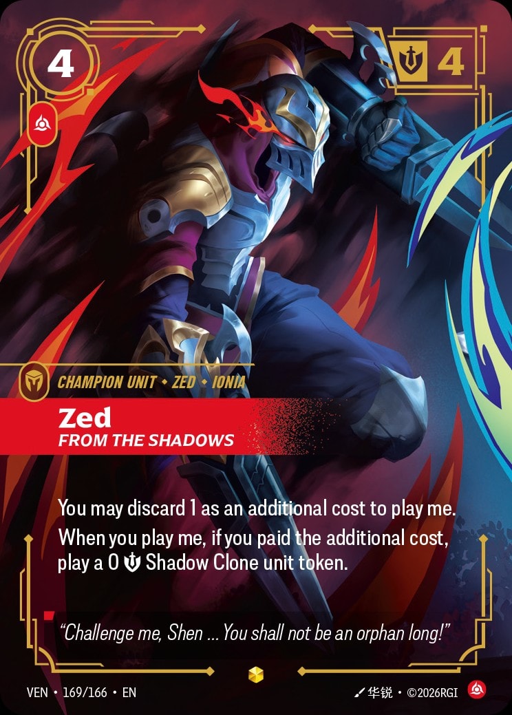 Zed, From the Shadows, Vendetta 169/166